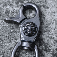 Handmade Biker Trucker Motorcycle Cool Skull Key Ring Keychain Fob Leather Braided Keychain