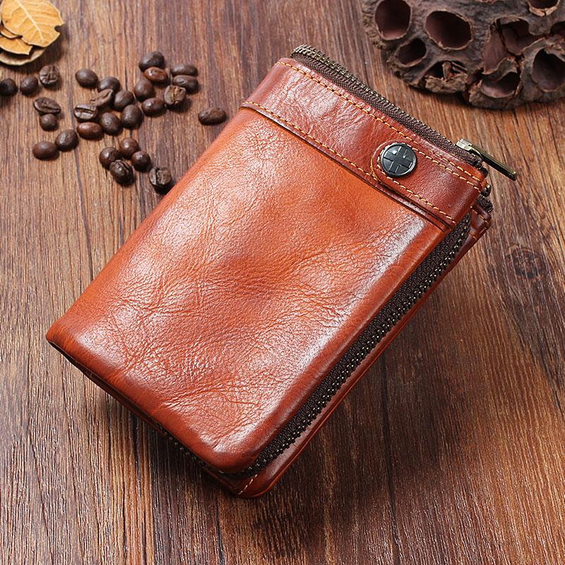 Handmade Mens Cool billfold Leather Wallet Men Small Wallets Bifold fo –  iChainWallets