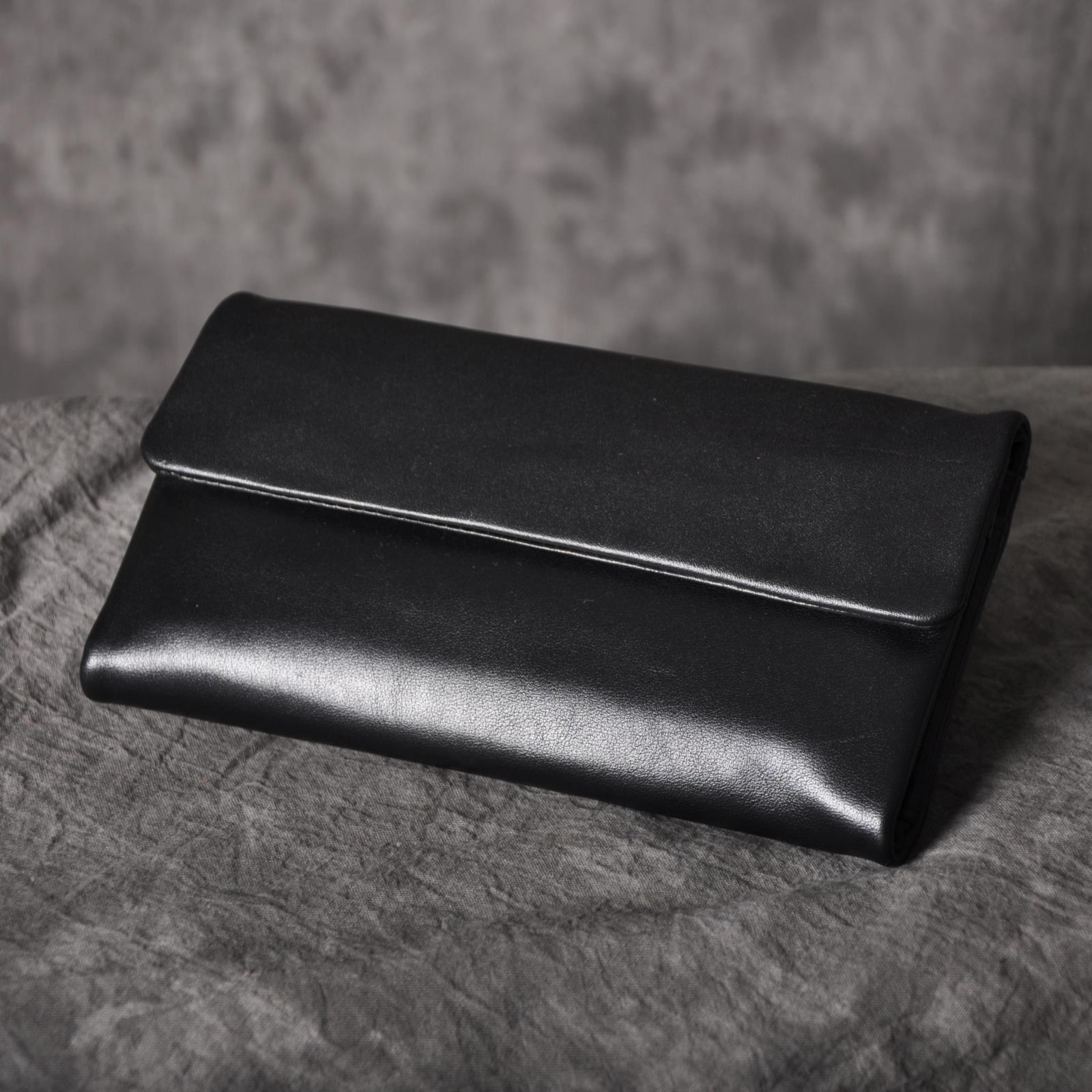 Handmade Leather Mens Cool Long Leather Wallet Trifold Clutch Wallet for Men - iChainWallets