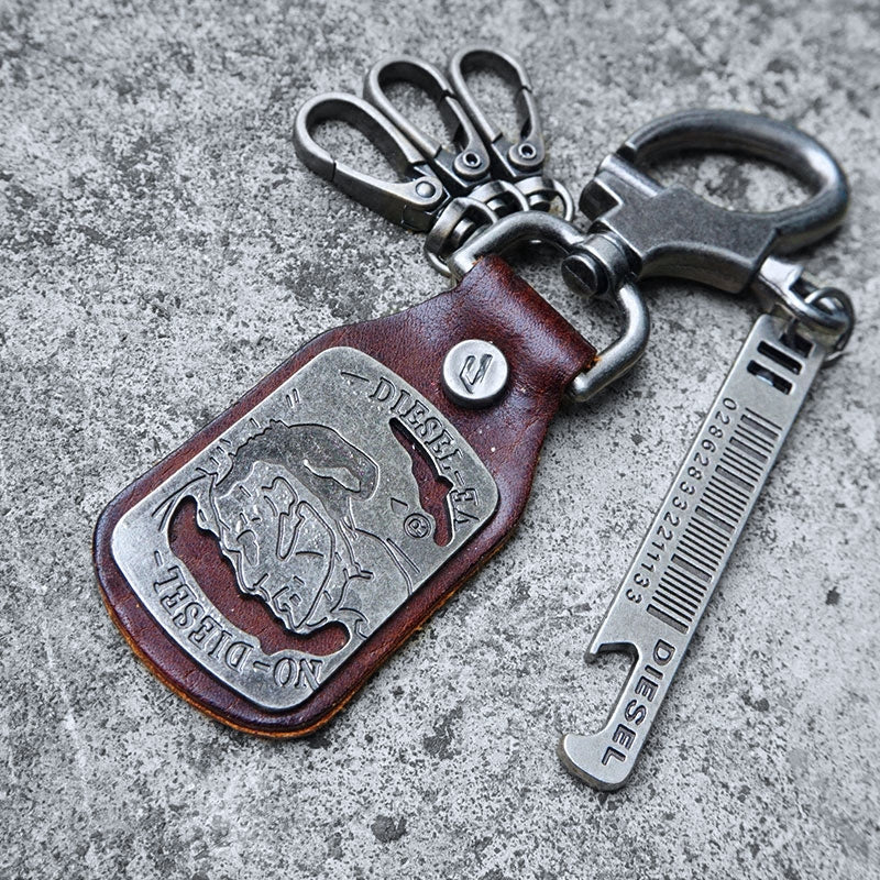 Cool Bottle Opener Keychain Coolest Keychains Leather Fob Keychain