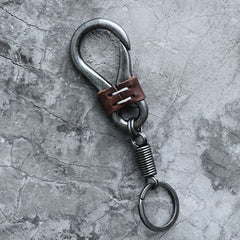 Handmade Biker Trucker Keychain Motorcycle Cool Minimalist Key Ring Key Fob Leather Keychain