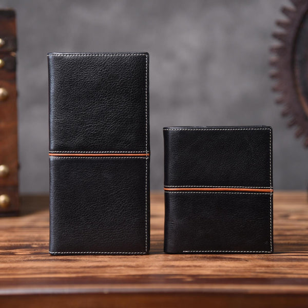 Handmade Leather Mens Cool Slim Leather Wallet Men Small Wallets Bifold for Men - iChainWallets