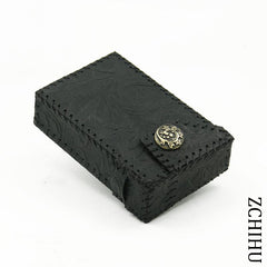 Cool Leather Mens Black Cigarette Holder Case Handmade Engraved Cigarette Holder for Men