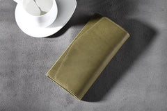 Handmade Leather Mens Clutch Wallet Cool Leather Wallet Long Phone Wallets for Men