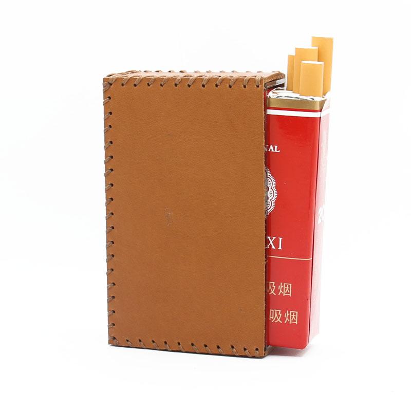 Handmade Brown Leather Cigarette Holder Mens Cool Cigarette Holder Case for Men