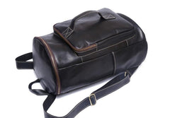 Genuine Leather Mens Cool Backpack Sling Bag Large Black Travel Bag Hiking Bag for men