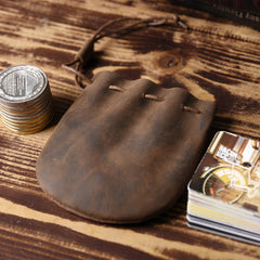 Handmade Leather Mens Cool Change Coin Wallet Coin Holder Coin Pouch Case for Men