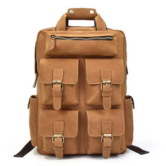 Genuine Leather Vintage Mens Cool Backpack Large Travel Backpack Hiking Backpack For Men