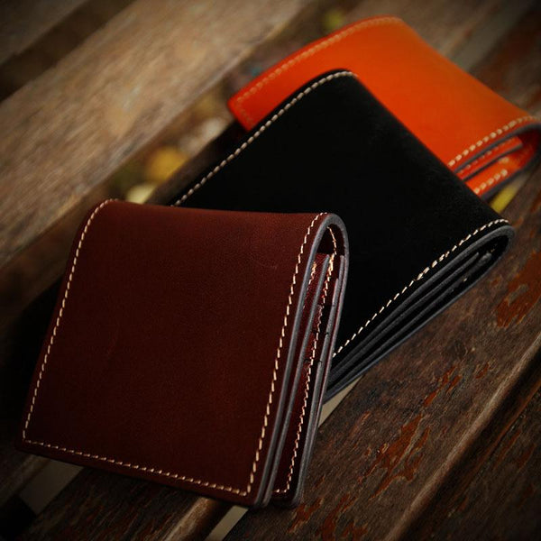 Handmade Leather Mens billfold Wallet Cool Slim Wallet billfold Wallet for Men