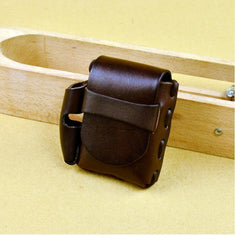 Cool Leather Mens Cigarette Case with Belt Loop Handmade Lighter Holder for Men