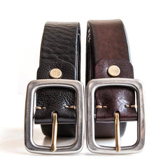 Handmade Genuine Custom Leather Mens Leather Men Coffee Black Belt for Men