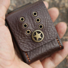 Cool Mens Leather Zippo Lighter Case with Loop Leather Zippo lighter Holder with Clip