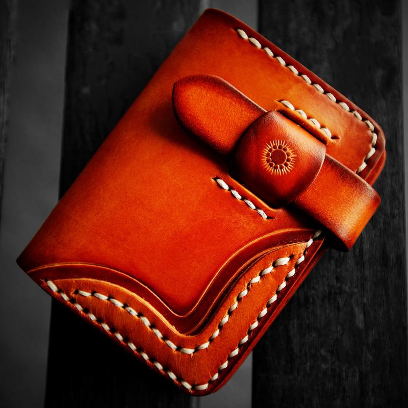 Handmade Leather Mens Cool Slim Leather Wallet Card Wallet Holders