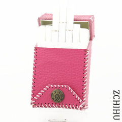 Cool Handmade Leather Womens Pink Cigarette Holder Case Cigarette Holder for Women