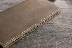 Handmade Leather Mens Clutch Wallet Cool Leather Wallet Long Phone Wallets for Men