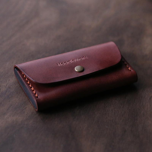 Cool Coffee Wooden Leather Mens Wallet Small Card Holder Coin Wallet for Men