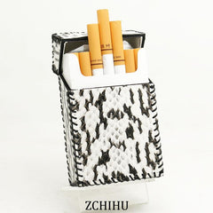 Cool Snake Leather Mens Cigarette Holder Case Handmade Cigarette Holder for Men