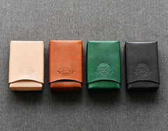 Handmade Brown Leather Mens 20pcs Cigarette Case Cool Custom Cigarette Case for Men