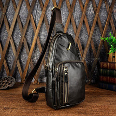 Leather Mens Chest Bag Sling Bags Sling One Shoulder Bag Sling Backpack for men