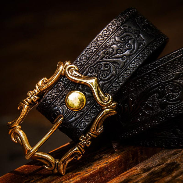 Handmade Cool Leather Mens Belt Black Leather Men Belts for Men