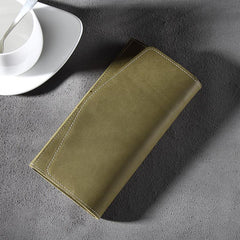 Handmade Leather Mens Clutch Wallet Cool Leather Wallet Long Phone Wallets for Men