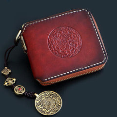 Handmade Leather Mens Chain Biker Wallet Cool Leather Wallet Small Wallets for Men