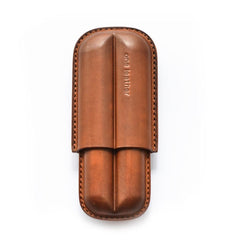 Cool Beige Leather Mens 2pcs Cigar Case Cool Custom Leather Cigar Case for Men