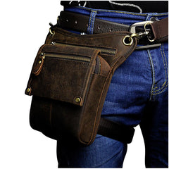 Cool Mens Leather Belt Pouch Small Shoulder Bag Waist Bag BELT BAG For Men