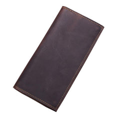 Handmade Leather Mens Clutch Wallet Cool Leather Wallet Long Phone Wallets for Men