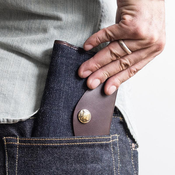 Genuine Leather Jean Mens Cool Long Leather Wallet Men Cards Wallets Bifold for Men - iChainWallets