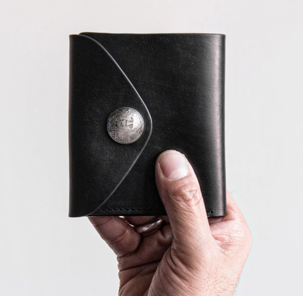 Genuine Leather Mens Cool billfold Leather Wallet Men Small Wallets Bifold for Men - iChainWallets