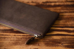 Handmade Leather Mens Cool Long Leather Wallet Zipper Clutch Wallet for Men - iChainWallets