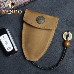 Handmade Leather Floral Mens Cool Car Key Wallet Coin Wallet Pouch Car KeyChain for Men