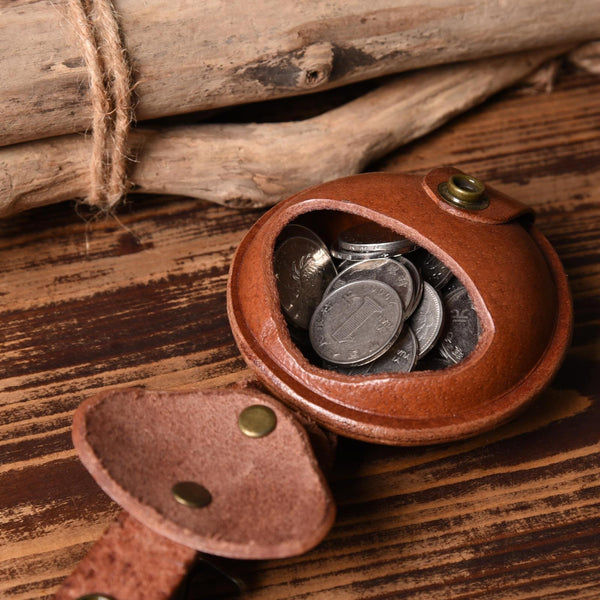 coin pouches Handmade Leather Round Coin Pouch Mini Coin Pouch Leather Belt Coin Pouch Small Coin Pouch