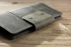 Handmade Leather Mens Travel Wallet Passport Leather Wallet Long Phone Wallets for Men