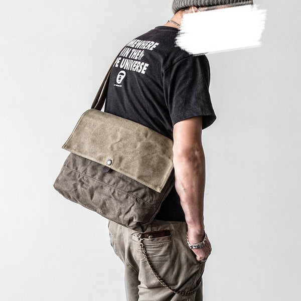 Canvas Mens Cool Small Messenger Bag iPad Bag Chest Bag Bike Bag Cycling Bag for men - iChainWallets