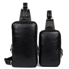 Leather Mens Cool Sling Bag Crossbody Bag Chest Bag for men