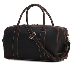 Black Coffee Leather Mens Weekender Bag Duffle Bag Overnight Bag Travel Bag