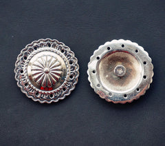 Silver Wallet Conchos Hollow Light Conchos Button Silver Conchos Screw Back Decorate Concho Hollow Light Biker Wallet Concho