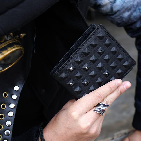 Genuine Leather Mens Cool billfold Leather Wallet Men Small Zipper Wallets for Men - iChainWallets