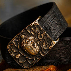 Handmade Cool Black Leather Mens Belt  Cool Leather Men Belt for Men