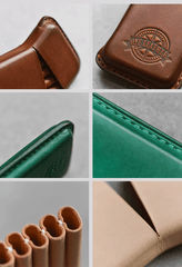 Handmade Green Leather Womens 10pcs Cigarette Holder Case Cool Custom Cigarette Case for Women