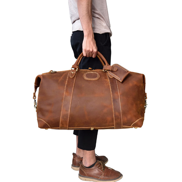 Cool Vintage Leather Mens Duffle Bags Weekender Bag Overnight Bag Travel Bag