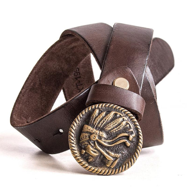 Handmade Genuine Custom Leather Mens Indian Leather Men Coffee Belt for Men - iChainWallets