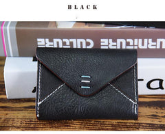 Handmade Mens Cool Short Leather Wallet Men Small Card Slim Wallets Bifold for Men
