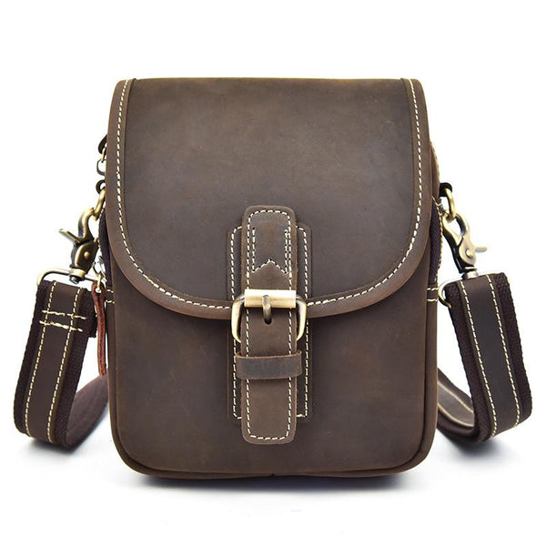 Handmade Leather Mens Waist Bag Hip Pack Belt Bag Fanny Pack Bumbag Chest Bag Sling Bag for Men