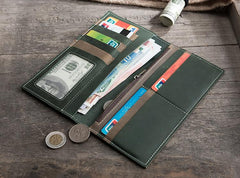 Handmade Leather Mens Clutch Wallet Cool Leather Wallet Long Phone Wallets for Men