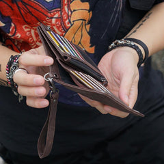 Handmade Leather Mens Chain Biker Wallet Cool Leather Wallet Small Wallets for Men - iChainWallets