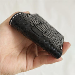 [On Sale] Handmade Cool Mens Snake Skin Small Wallet Slim billfold Wallets with Zippers