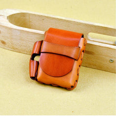Cool Handmade Leather Mens Cigarette Case with Belt Loop Lighter Holder for Men